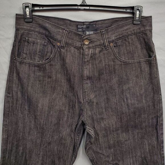 Rocawear Grunge Y2K Baggy Jeans 38 Black Streetwear Skate Wide Leg Denim - Picture 4 of 11